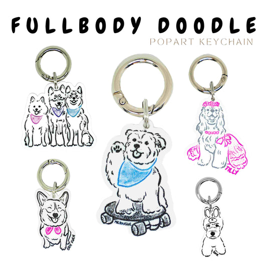 Doodle FullBody PopArt Keychain