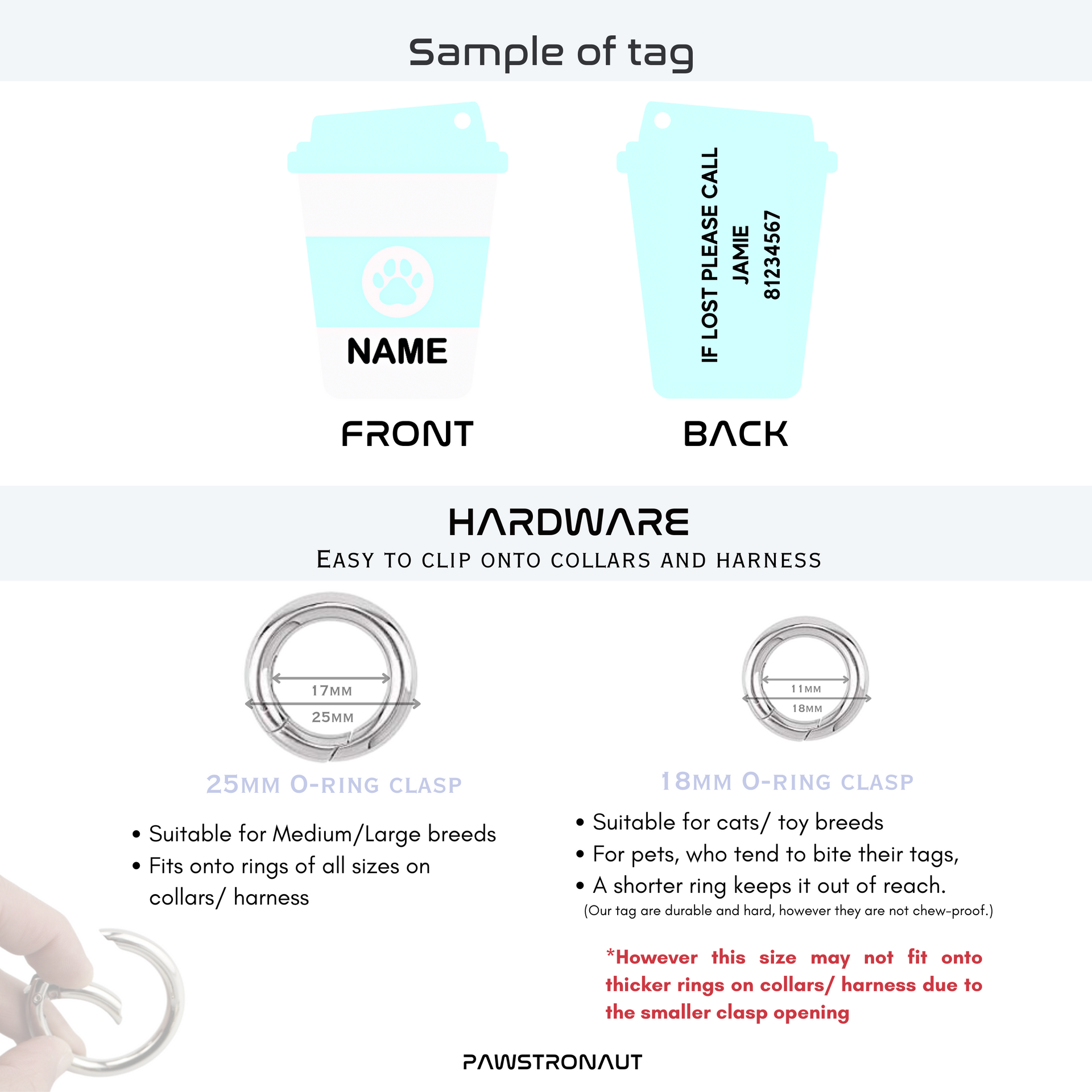 Trio Gem Biscuit Tag