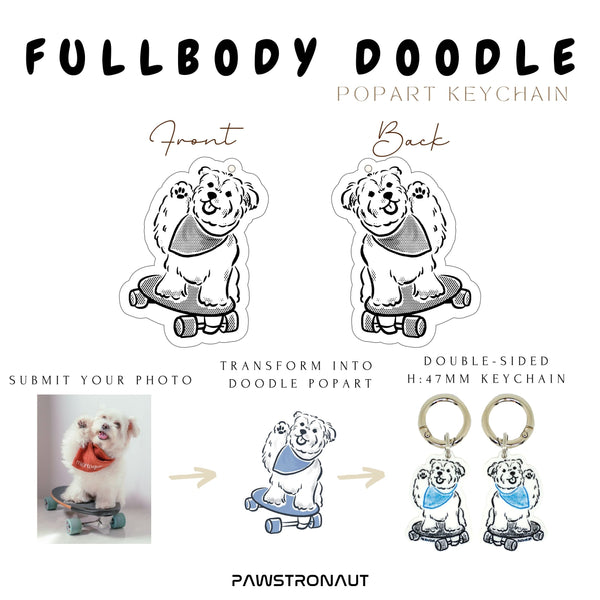 Doodle FullBody PopArt Keychain